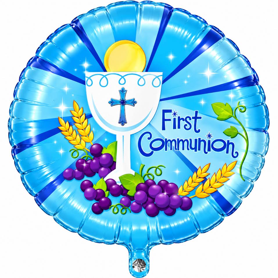 18" First Communion Blue Helium Foil Balloon (5 PACK) #119576