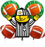 Football Bouquet Package Helium Foil Balloon 5 Balloons #23956