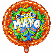18" Cinco De Mayo Helium Foil Balloons (10 PACK) #87009