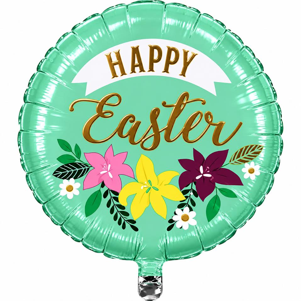 18" Happy Easter Mint Green Helium Foil Balloon (5 PACK) #40643