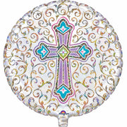 18" Radiant Cross Helium Foil Balloon 1ct #32631