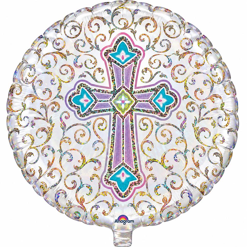 18" Radiant Cross Helium Foil Balloon 1ct #32631