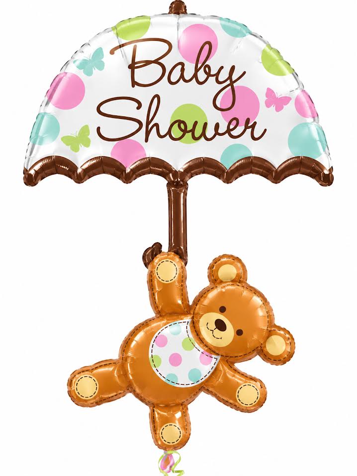 49" Baby Shower Balloon Umbrella & Bear #20711