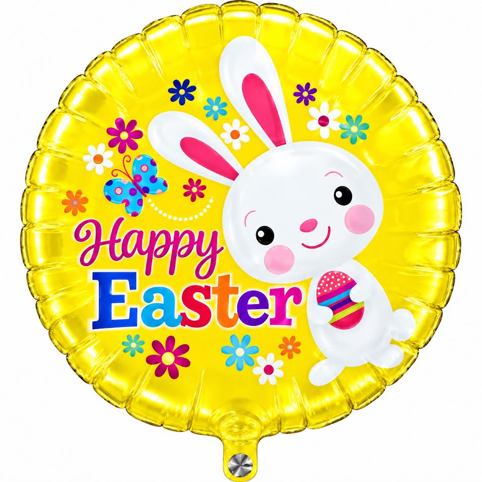 18" Happy Easter Bunny Helium Foil Balloon (5 PACK) #27843
