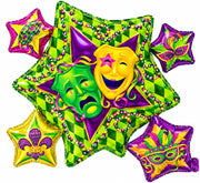 28" Mardi Gras Cluster Jumbo Helium Foil Balloon #115010