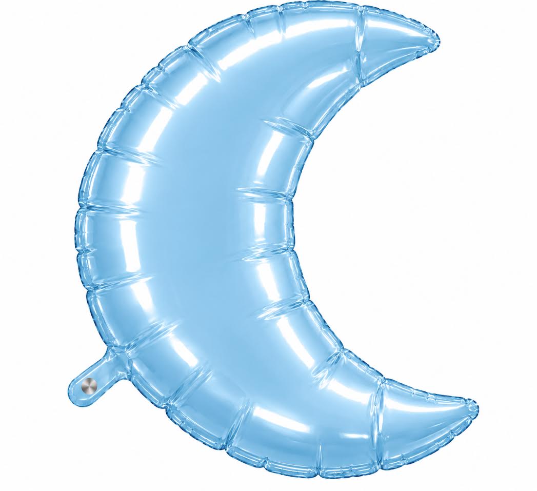 35" Crescent Moon Pastel Blue Shape Foil Balloon (3 Pack) #16352