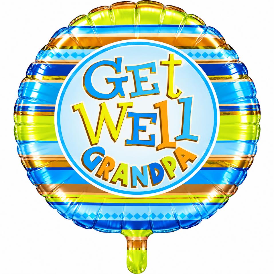 18" Get Well Grandpa Helium Foil Balloons (5 PACK) #19086