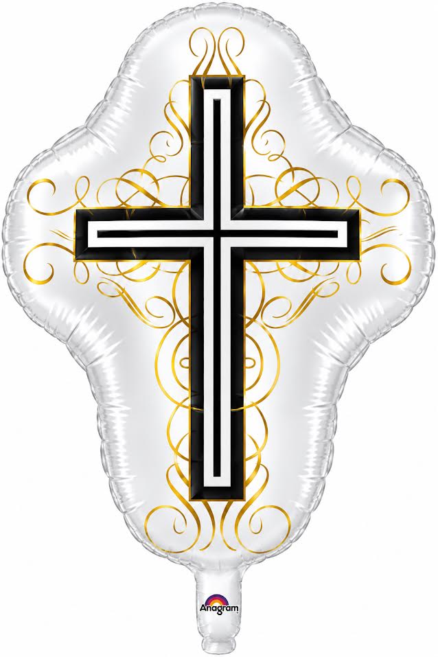 28" Religious Holy Cross Shape Helium Foil Balloons 1ct #26815