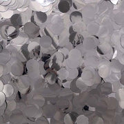 Confetti  1" SILVER Metallic Circles Confetti 1LB Bag #2597