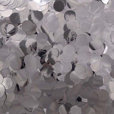 Confetti  1" SILVER Metallic Circles Confetti 1LB Bag #2597