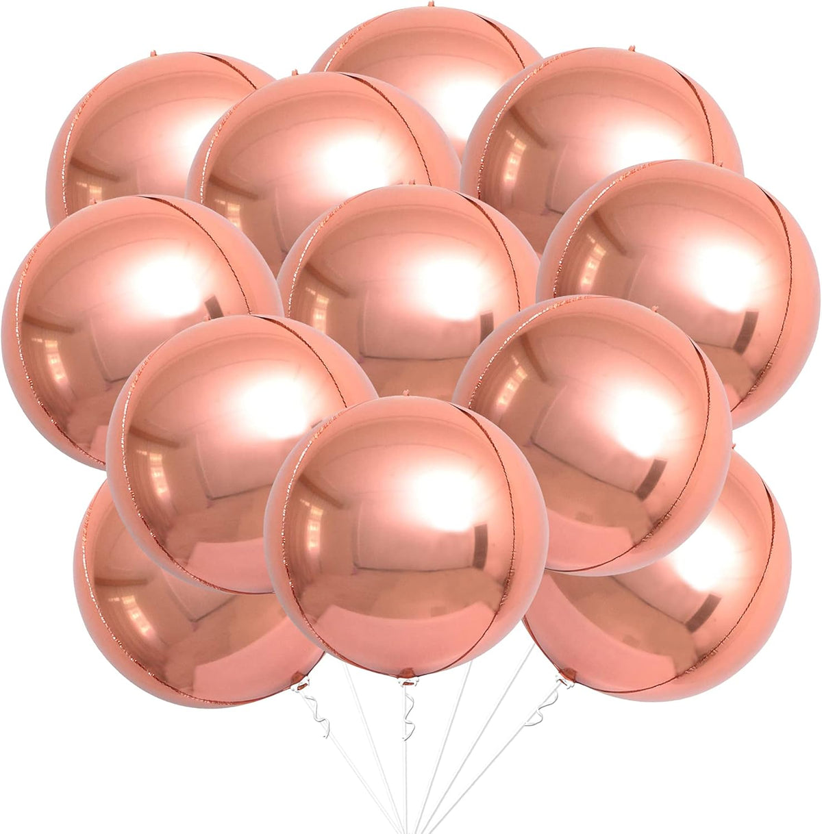 22-Inch Black Mylar Round Foil Balloons - Pack of 12