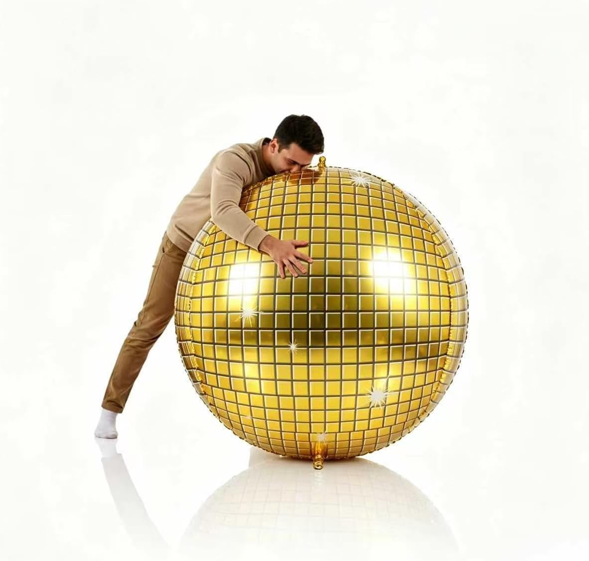 Set of 2 Oversized Silver Foil Balloons - Metallic Party Decorations