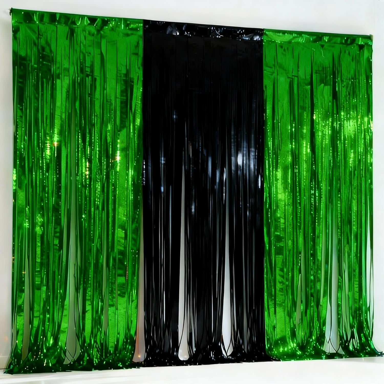 3-Pack Black Gold Foil Fringe Curtain,Party Decoration Streamer | 9.9*6.5Ft Party Backdrop,Birthday Tinsel,Happy Retirement Back Drop,Graduation ,Farewell,Summer Back to School