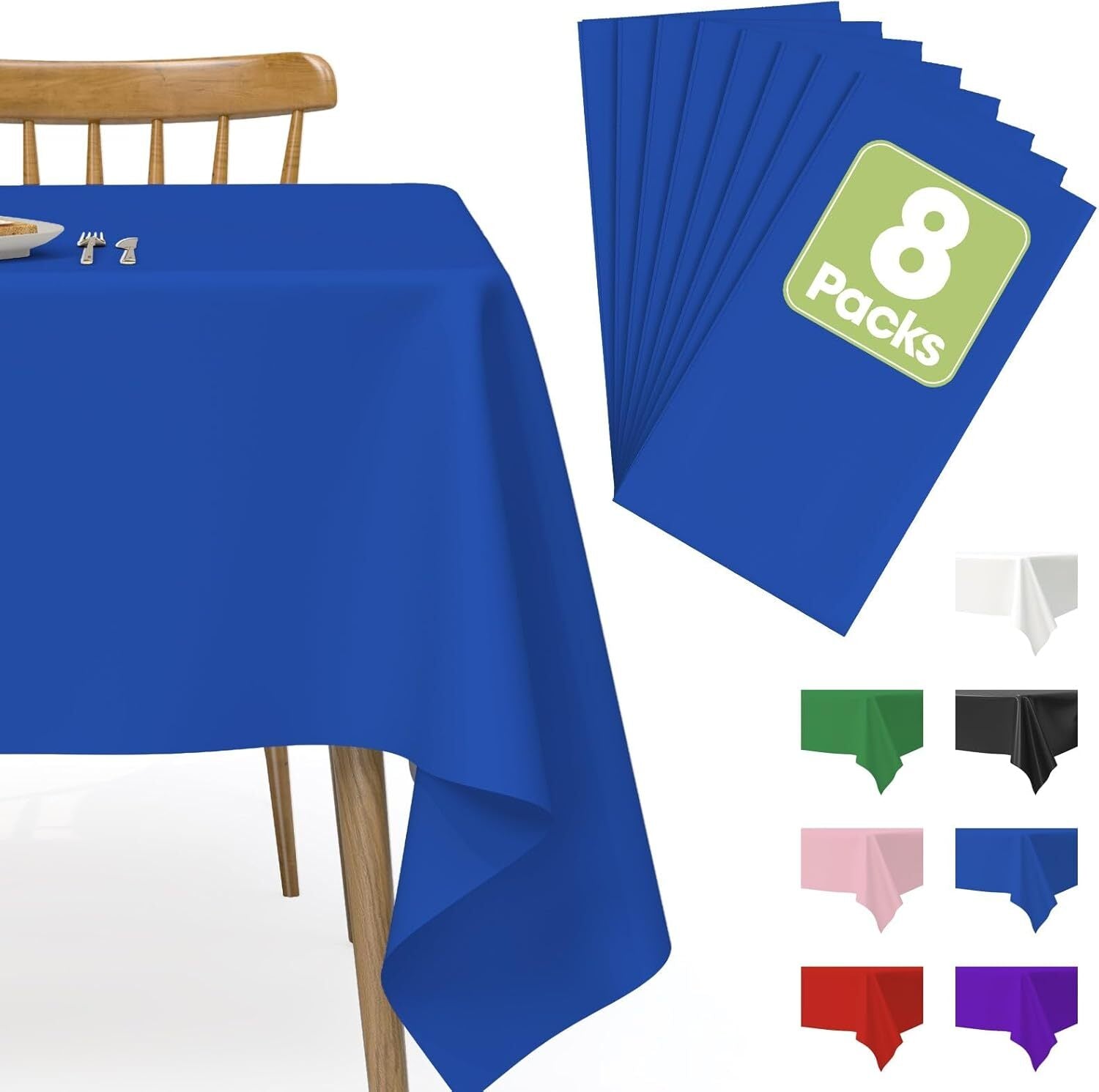 Table Cloth - 8 Packs Disposable Table Cloth for Retangle Table 54"X108"