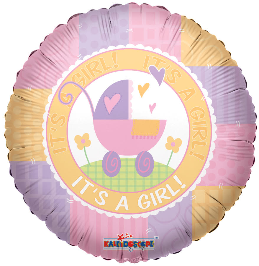 18" Baby Girl Stroller Helium Foil Balloon (5 PACK) #20139