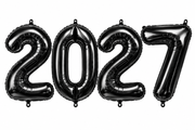 34" Large 2027 Black Jumbo Helium Number Balloon Set