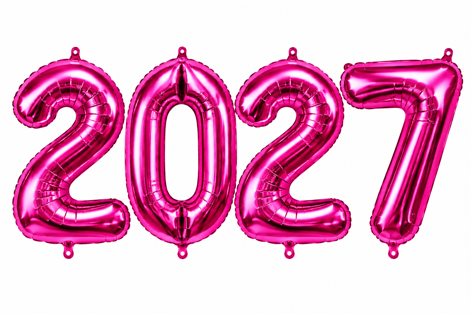 34" Large 2027 Bright Pink Jumbo Helium Number Balloon Set