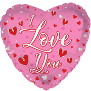 18" I Love You Pink Floating Hearts Heart Shaped Helium Foil Balloons (5 PACK) #214197