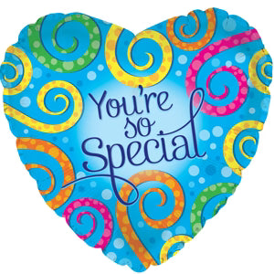 18" You're So Special Blue Heart Shape Helium Balloon (5 PACK) #214528