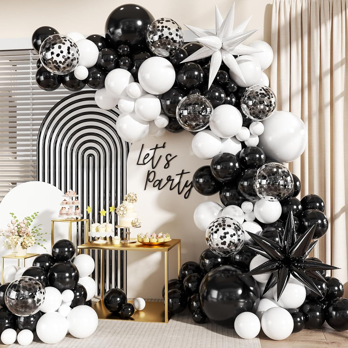 Black Purple Blue Balloon Arch Kit for Birthday Decorations
