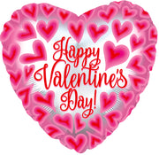 9" Mini Happy Valentine's Day Pink/Red Heart Shape Air Fill Only Foil Balloon (5 Pack) #224069-09