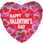 9" Mini Happy Valentine's Day Sparkle Heart Shape Air Fill Only Foil Balloon (5 Pack) #224097-09