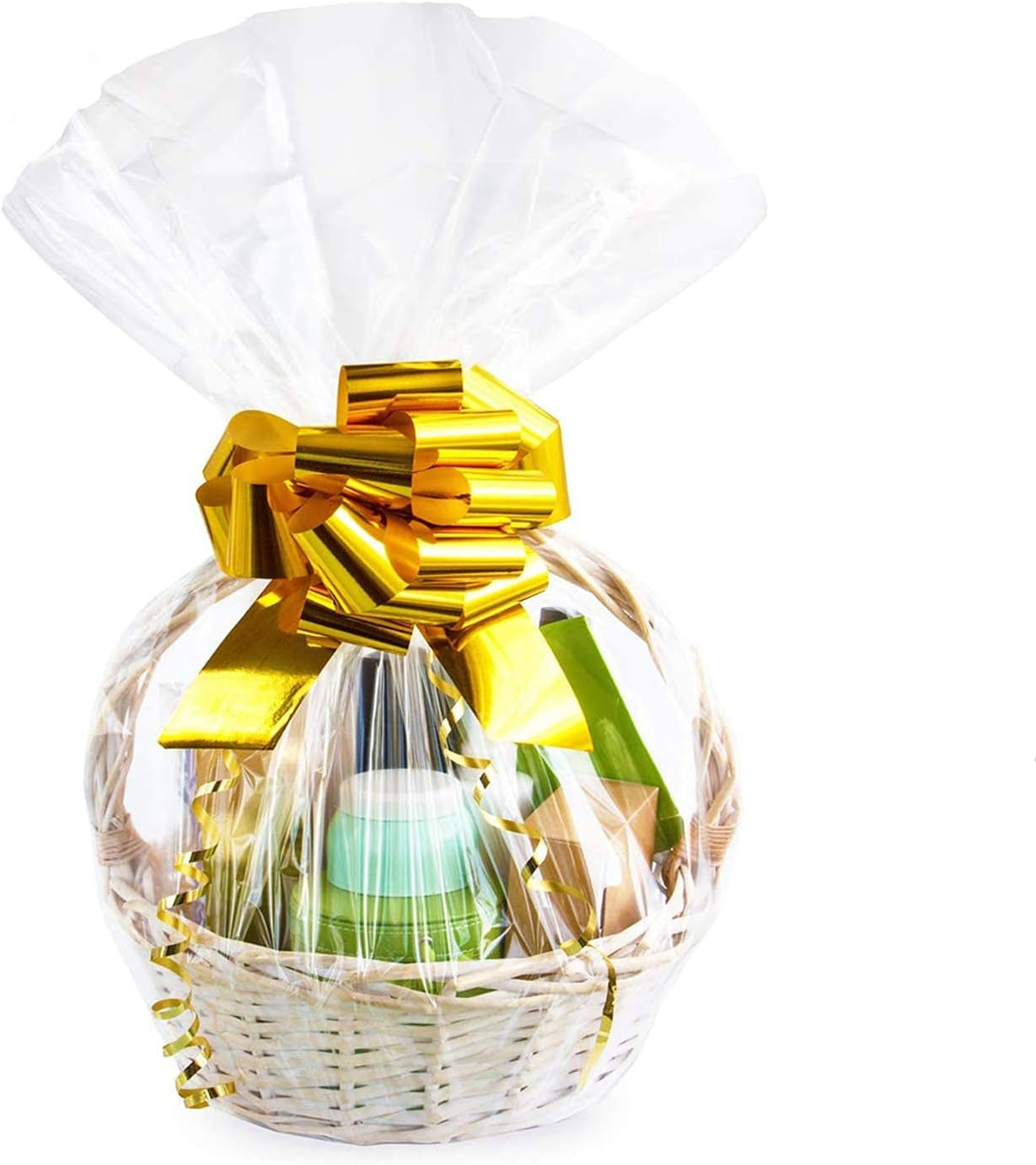 Cellophane Bags for Gift Baskets 16X24 Inches 5Pcs | Clear Cellophane Gift Bags (No Bow or Ribbon Included)