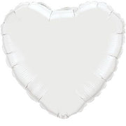 4" Micro Mini White Heart Foil Balloon Air Fill Only (5 PACK) #34102-04