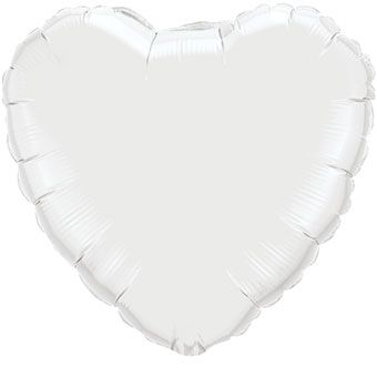 4" Micro Mini White Heart Foil Balloon Air Fill Only (5 PACK) #34102-04