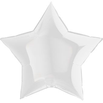 36"  Pearl White Star Foil Helium Balloon 1ct #25005