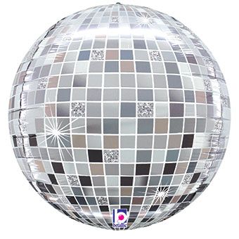 15" Dimensionals Globe Disco Ball Spherical Shape Helium Foil Balloon #25320