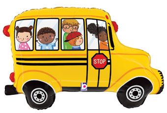 29" BACK TO SCHOOL YELLOW SCHOOL BUS Helium Foil Balloon 1ct #25395