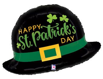 26" Happy St. Patrick's Day Leprechaun Hat Helium Foil Balloon 1ct #25428