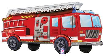 34" Firetruck Foil Balloon 1 per Pack #25464