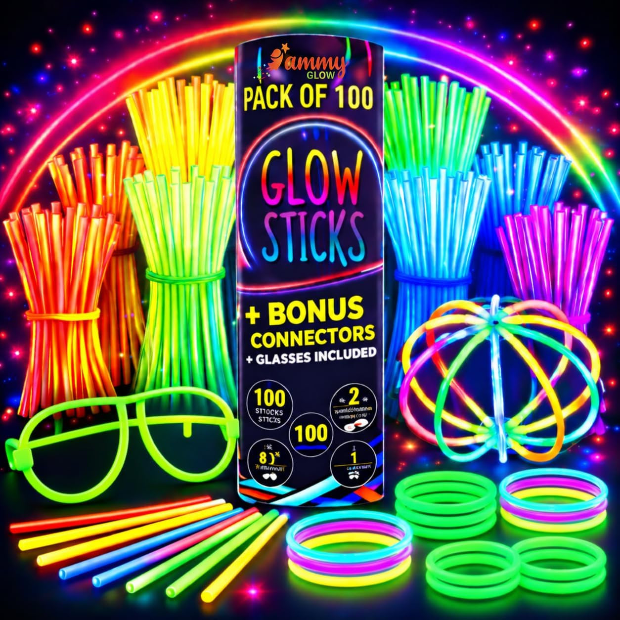 820 Pcs Glow Sticks Bulk, Glow in the Dark Party Supplies, Festival Accessories & More, Bulk Party Favors, Camping Games, Party Favors, Emergency Supplies