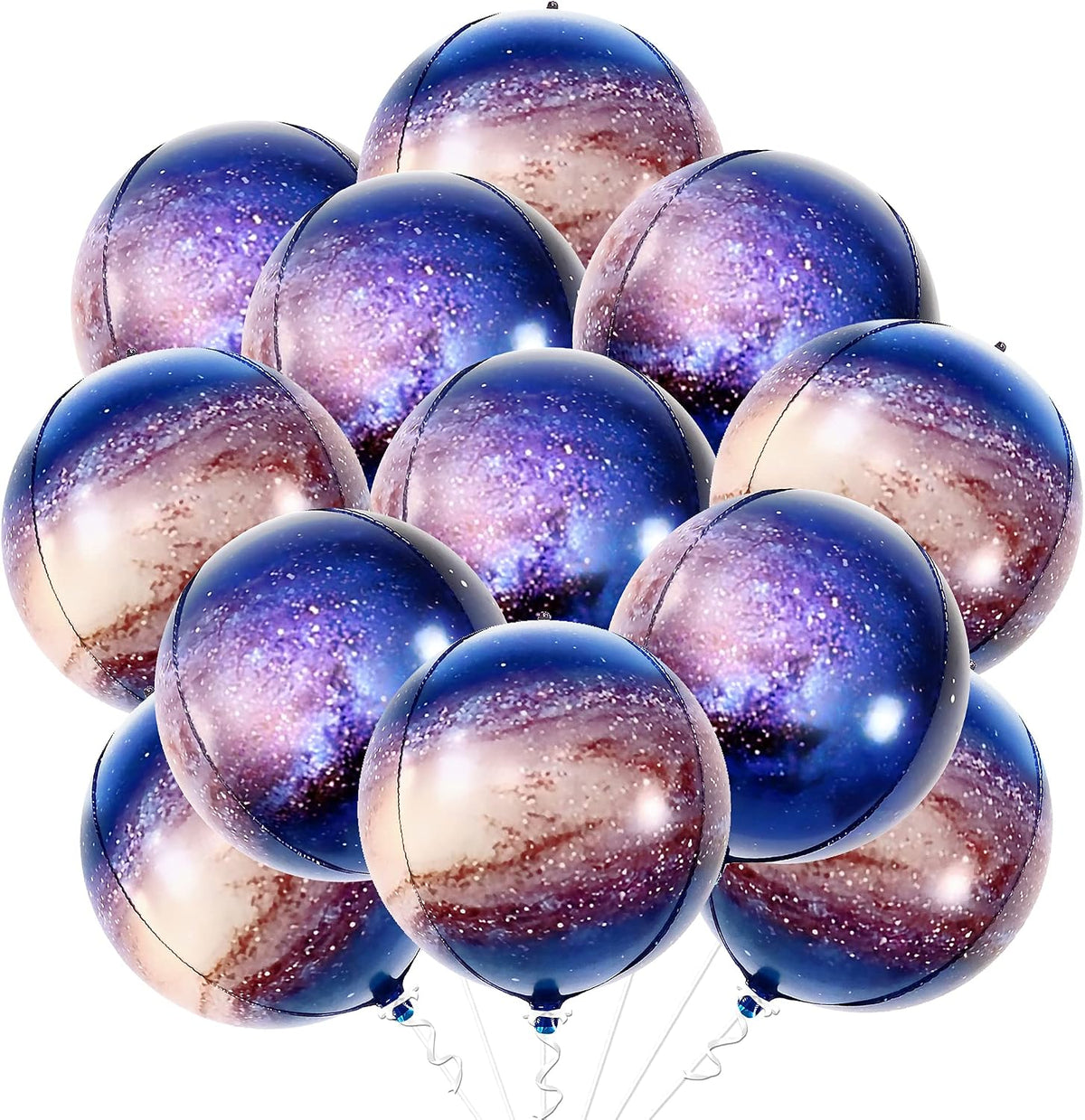 22-Inch Black Mylar Round Foil Balloons - Pack of 12
