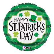 18" Happy St. Patricks Day Stripes Helium Foil Balloon (1 PACK) #26246