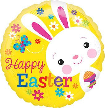 18" Happy Easter Bunny Helium Foil Balloon (5 PACK) #27843