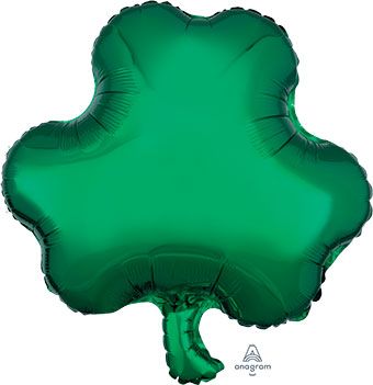 18" Shamrock Clover Shape Helium Foil Balloon (5 Pack) #27925