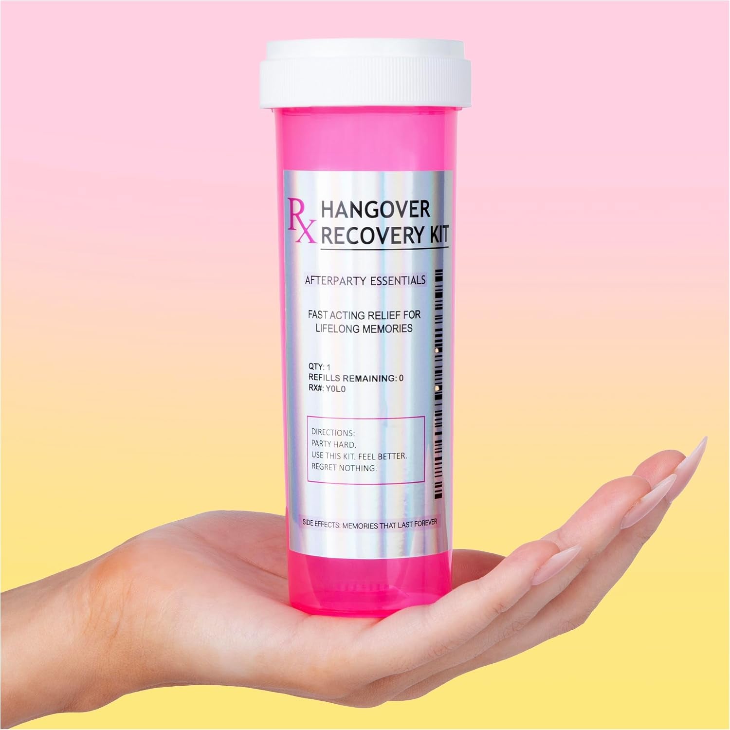 6 Pack Hangover Kit Party Favors in XL Pink Bottle | Bachelorette Party Favors, 21St Birthday & Bridesmaid Gifts | Funny Hangover Kit Supplies