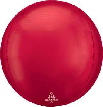 16" ORBZ Shiny Red Spherical Round Balloon (3 Pack) #28203