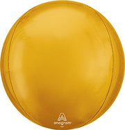 16" ORBZ Shiny Gold Spherical Round Balloon (3 Pack) #28205