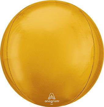 16" ORBZ Shiny Gold Spherical Round Balloon (3 Pack) #28205
