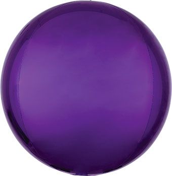 16" ORBZ Shiny Purple Spherical Round Balloon (3 Pack) #28207