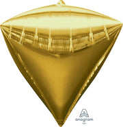 17" Diamondz Gold 3D Shape Foil Balloon (3 Pack) #28340