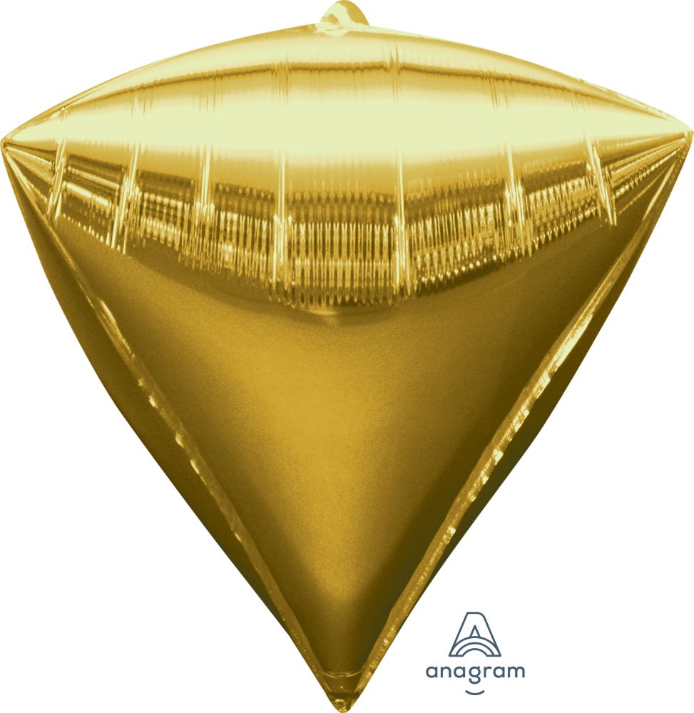 17" Diamondz Gold 3D Shape Foil Balloon (3 Pack) #28340