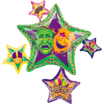 28" Mardi Gras Cluster Jumbo Helium Foil Balloon #115010