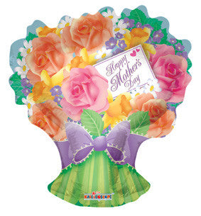 28" Mother's Day Roses Shape Gellibean Helium Balloon 1ct #84270