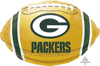 18" Green Bay Packers Football Shape Helium Foil Balloons 1ct #29580