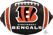 18" Cincinnati Bengals Football Shape Helium Foil Balloon 1ct #29585